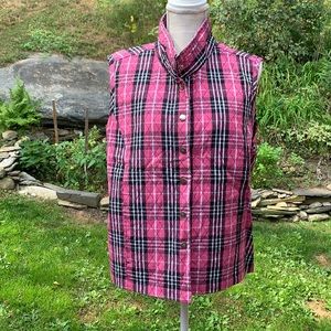 Baxter & Wells 
Pink plaid light weight quilted vest Size XL